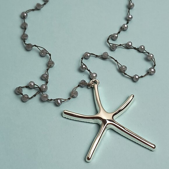 Tommy Bahama Starfish Treasure Pendant Dowarm Beads Necklace Silver Unis… - Picture 3 of 9
